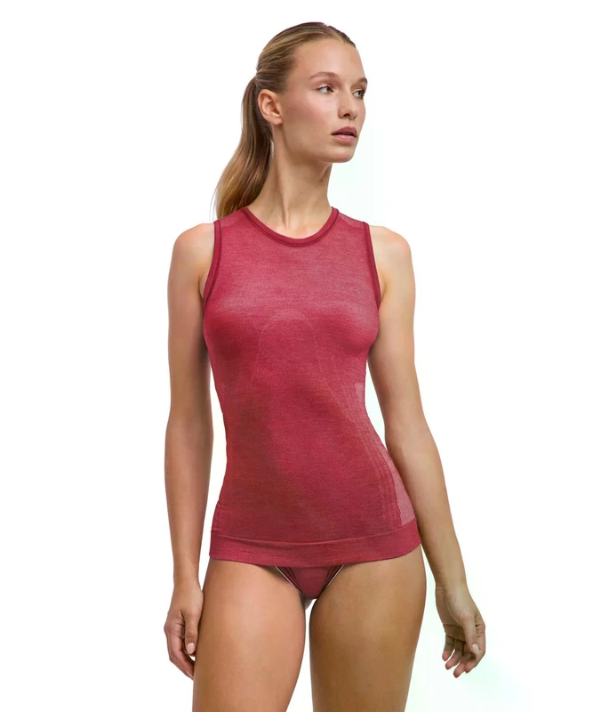 FALKE Women's Wool-Tech Light W S/l Sh Wool Functional Yarn Quick Dry Base Layer Top 1 piece, Red Ruby 8830, XL - Image 1