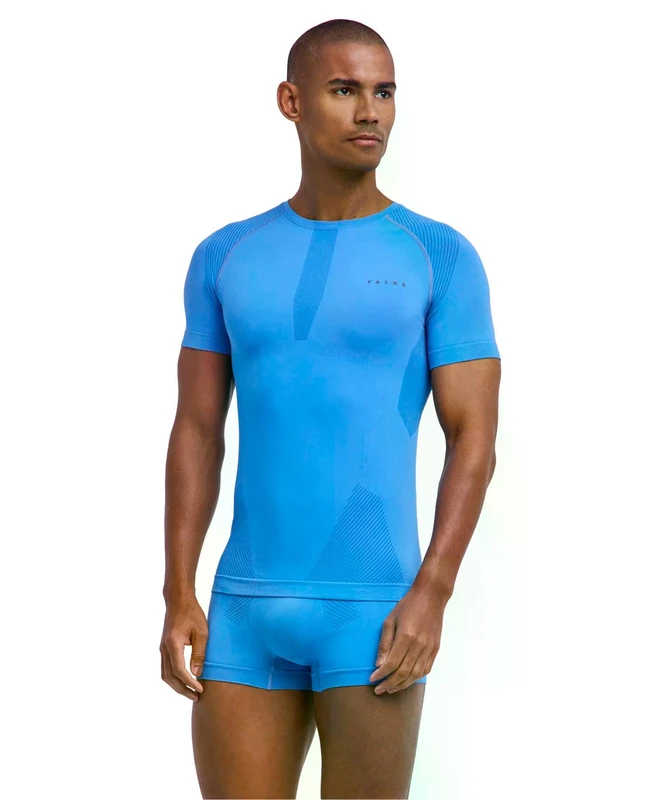 FALKE Men's Warm Round Neck M S/s Ts Functional Yarn Quick Dry Base Layer Top 1 Piece, Blue Note 6545, XL - Image 1