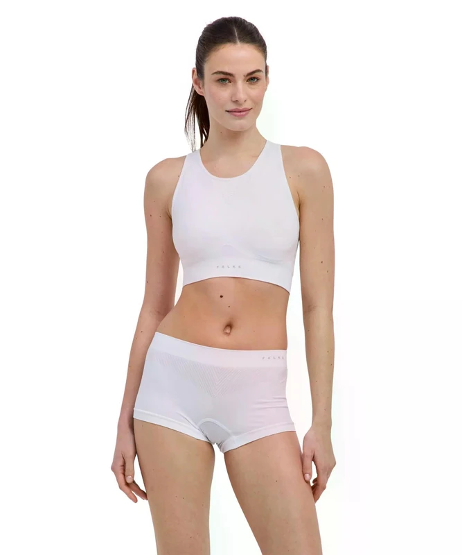 FALKE Women's Support W Sb Functional Yarn For Medium-Impact Activities Sports Bra 1 piece, White 2000, L