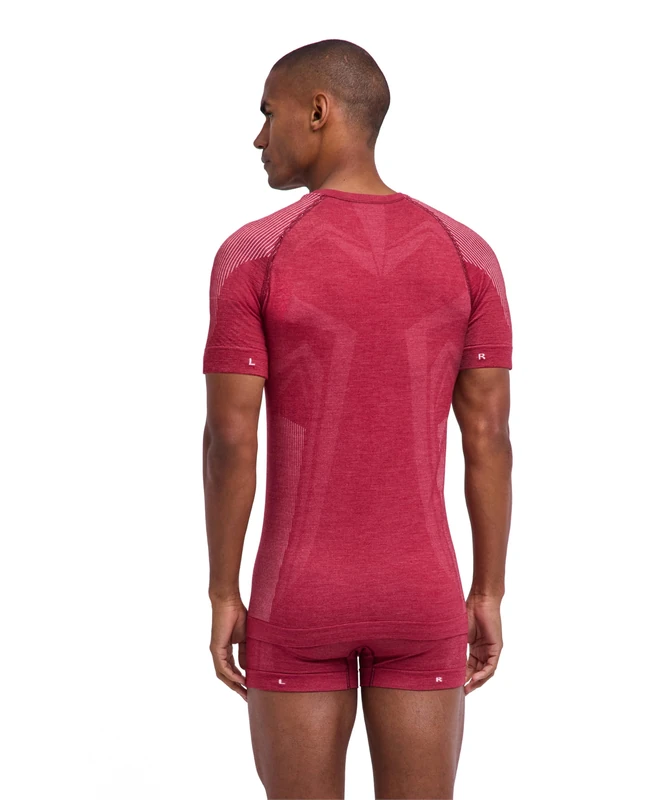 FALKE Men's Wool-Tech Light M S/s Ts Functional Yarn Quick Dry Base Layer Top 1 Piece, Red Ruby 8830, L
