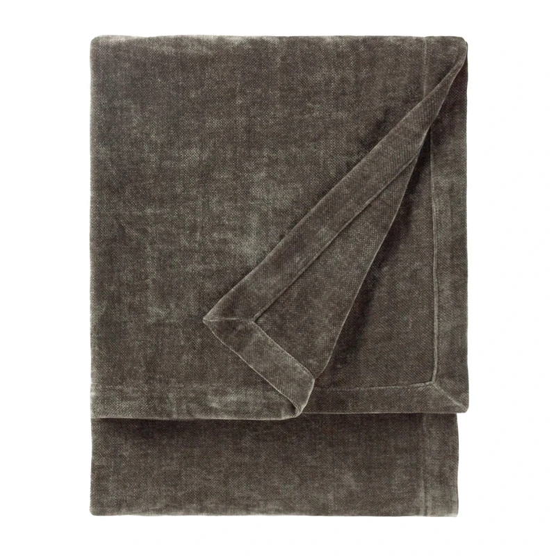 Furn Yard Heavy Chenille Throw – Luxury Soft Velvet Decorative Blanket for Bed or Sofa (Charcoal - 150x200cm)