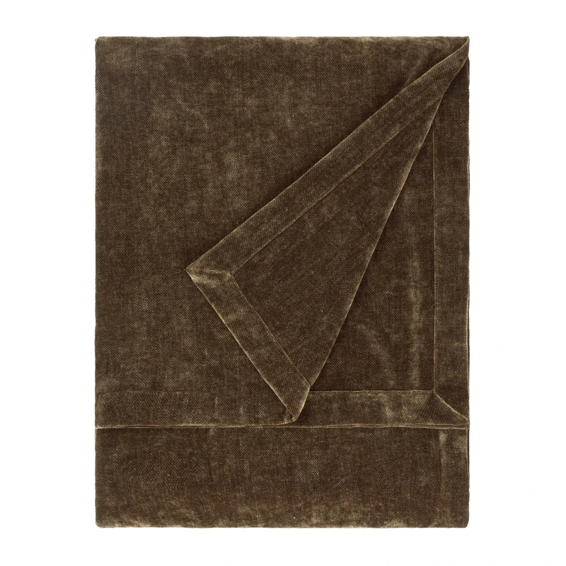 Furn Yard Heavy Chenille Throw – Luxury Soft Velvet Decorative Blanket for Bed or Sofa (Brown - 150x200cm)