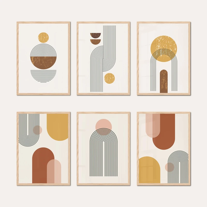 AG Design® Double-Sided Set of 3 Abstract Posters and Art Prints | 3 Pieces x 30 x 42 cm | For Bedroom, Living Room, Kitchen and Office | Without Frame | AP3 351428