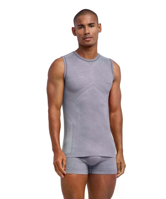 FALKE Men's Wool-Tech Light M S/l Sh Wool Functional Yarn Quick Dry Base Layer Top 1 piece, Grey Grey-Heather 3757, M - Image 1