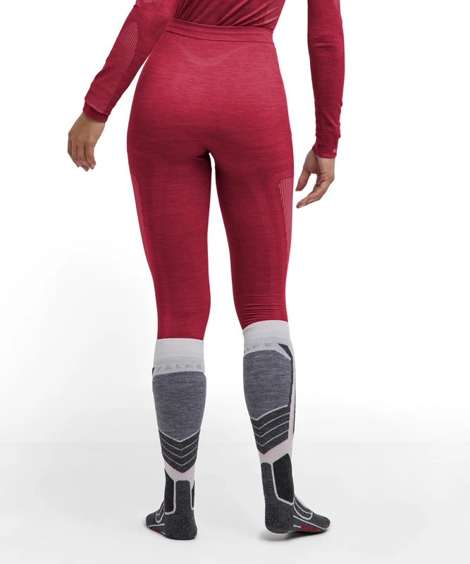 FALKE Women's Wool-Tech 3/4 W Ti Wool Functional Yarn Quick Dry Base Layer Bottom 1 piece, Red Ruby 8830, L