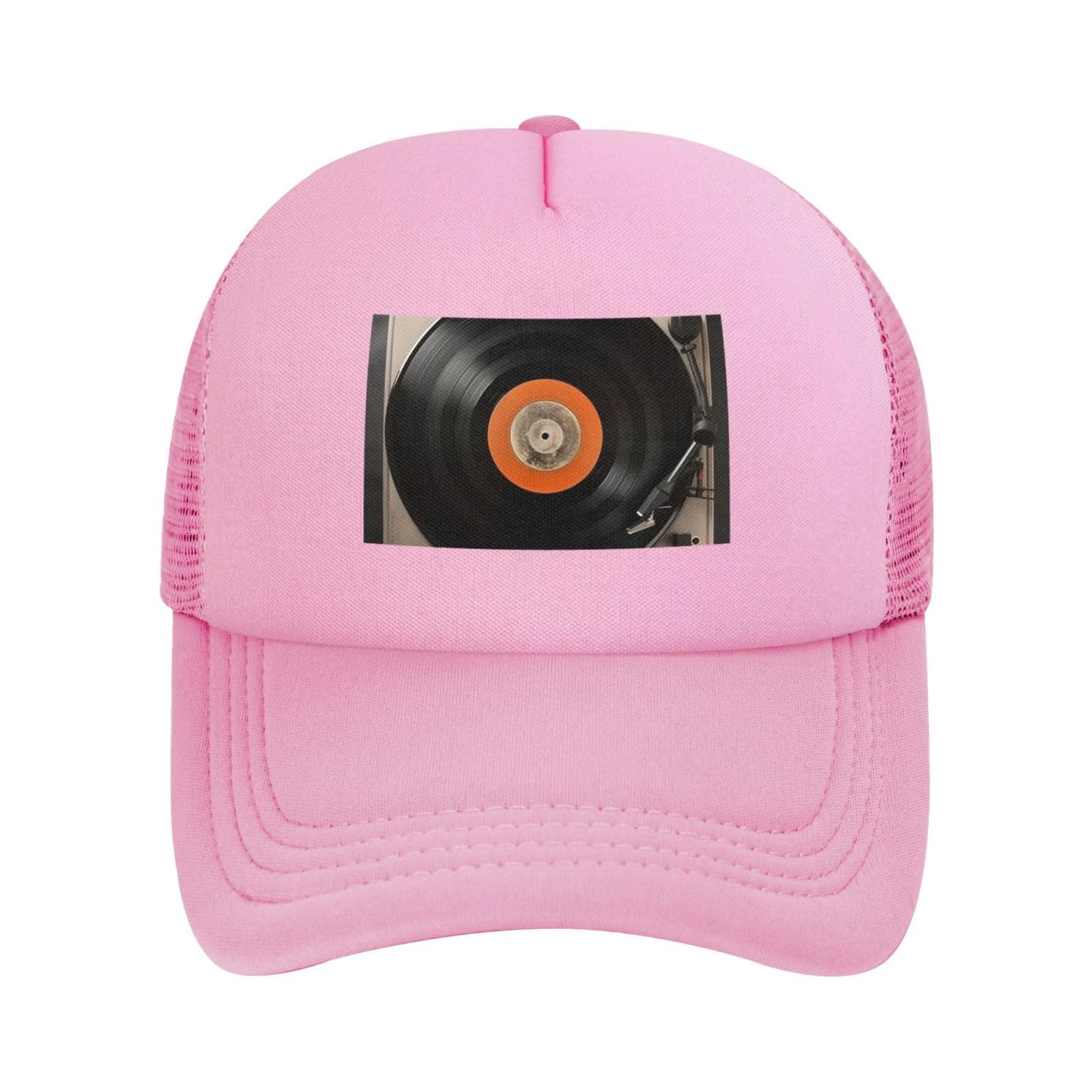 Vintage Vinyl Record Baseball Cap for Men Women Trucker Hat Adjustable Golf Cap Breathable Mesh Snapback Hat