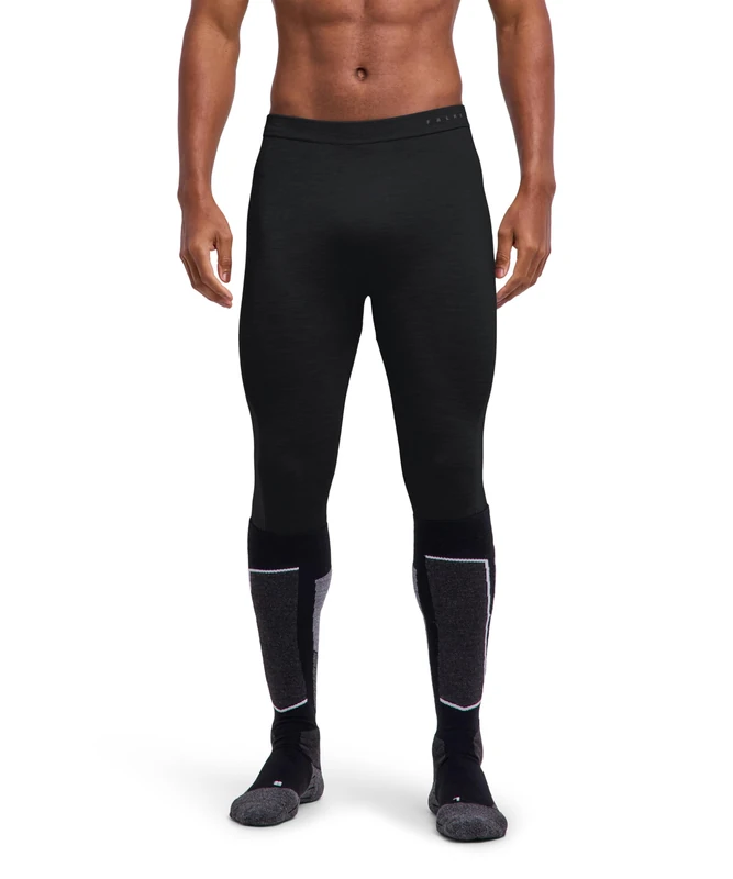 FALKE Men's Wool-Tech Light 3/4 M Ti Wool Functional Yarn Quick Dry Base Layer Bottom 1 Piece, Black 3000, M