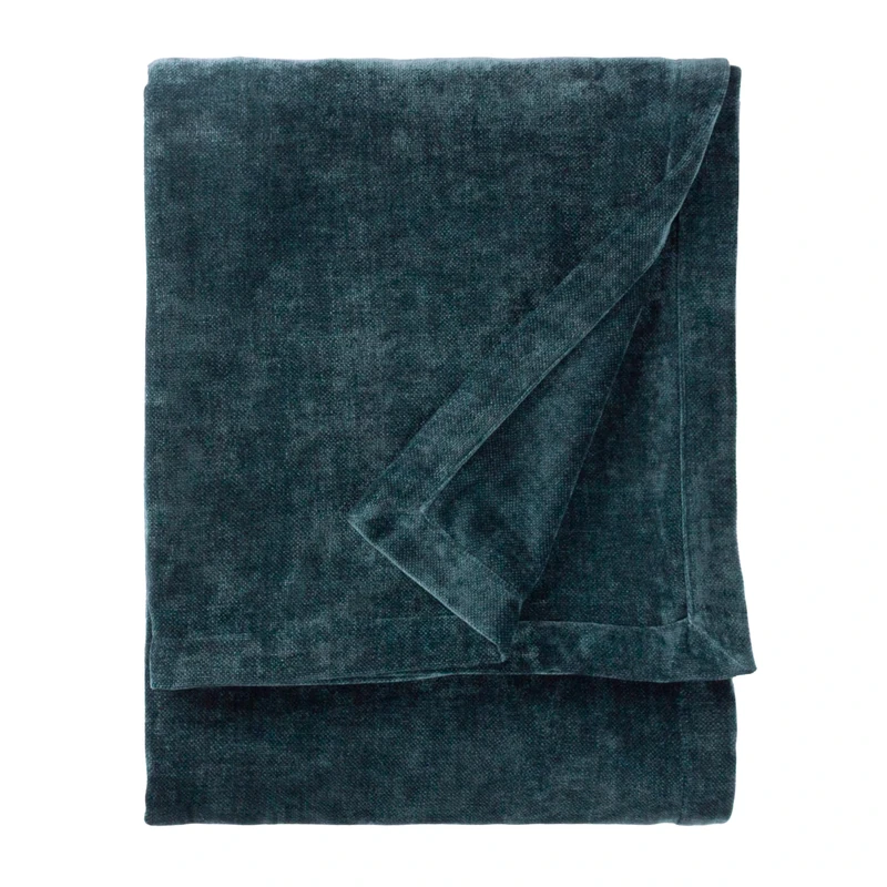 Furn Yard Heavy Chenille Throw – Luxury Soft Velvet Decorative Blanket for Bed or Sofa (Navy - 150x200cm)