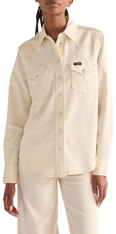 Wrangler Women's Heritage Shirt, Natural, L