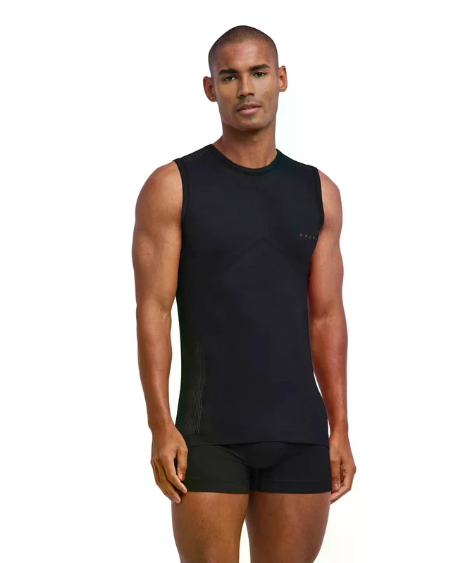 FALKE Men's Wool-Tech Light M S/l Sh Wool Functional Yarn Quick Dry Base Layer Top 1 piece, Black 3000, XL