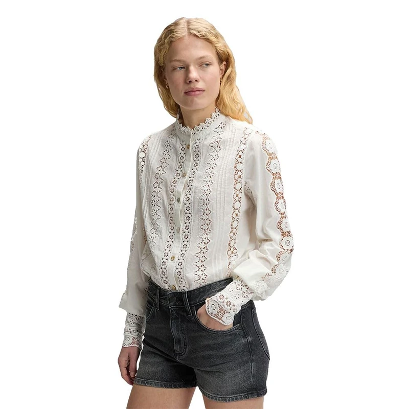 Lee Women's Bohemian Blouse T-Shirt, Bright White, M