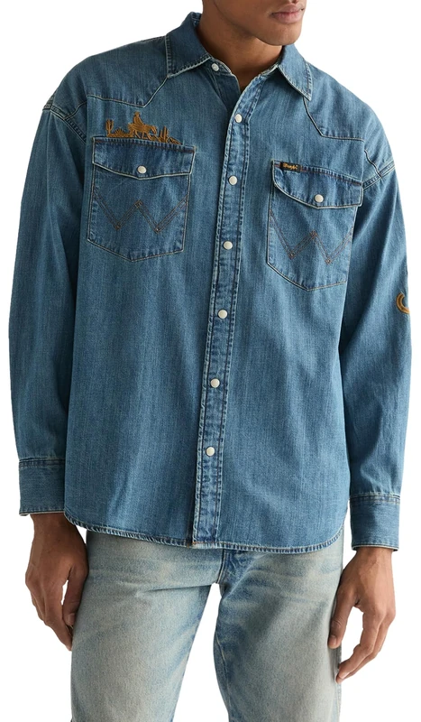 Wrangler Men's Western Shirt T, Trail Blazer, L