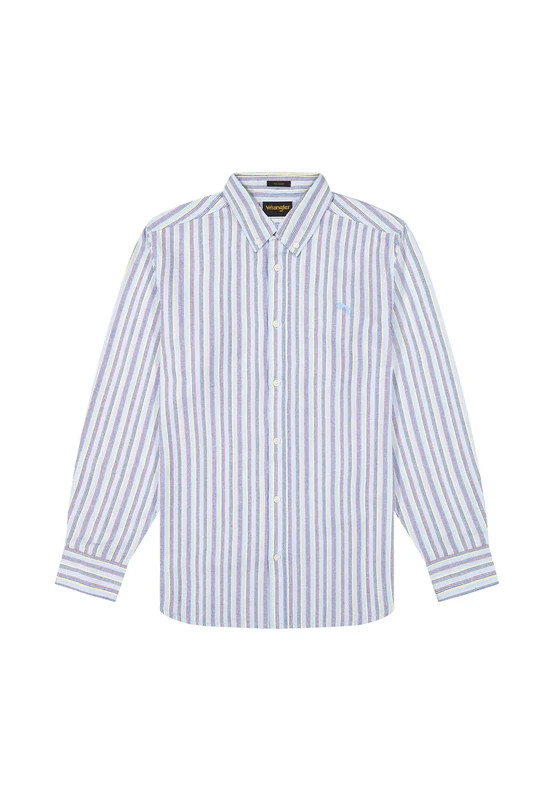 Wrangler Oxford Shirt T-Shirt, Blue Multicolor, M Men