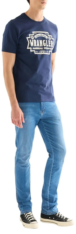 Wrangler, Men's Texas Slim Light Visual Slim Fit Straight Leg Jeans
