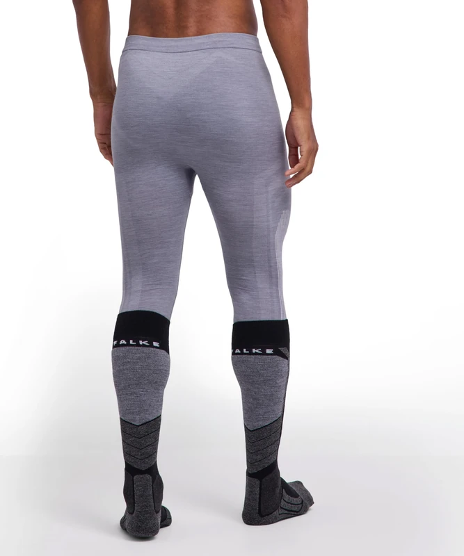 FALKE Men's Wool-Tech Light 3/4 M Ti Wool Functional Yarn Quick Dry Base Layer Bottom 1 Piece, Grey Grey-Heather 3757, S