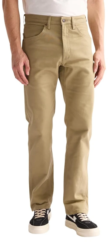 Wrangler Peak Comfort 5 Pkt Trousers, Military Khaki, 36W x 32L Men's