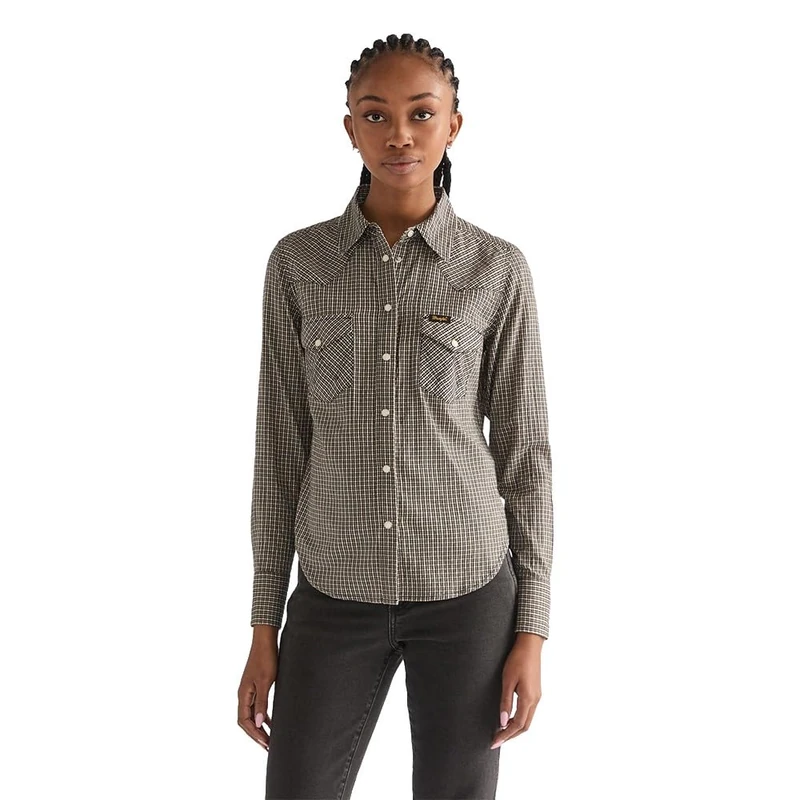 Wrangler Western Shirt, Black, XXL Women