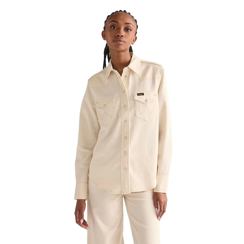 Wrangler Women's Heritage Shirt T, Natural, S