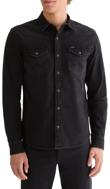 Wrangler Western Shirt T-Shirt, Black, XXL Men - Image 1