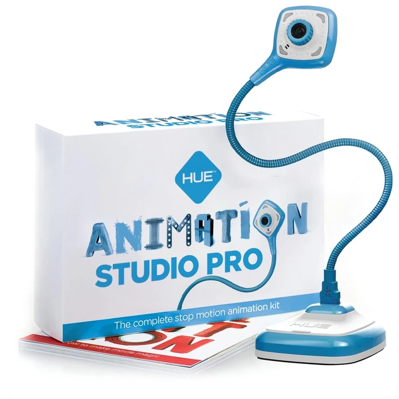 HUE Animation Studio Pro Stop Motion Kit (Full HD 1080p Flexible Camera, Software, Book) for Windows/macOS (Blue)