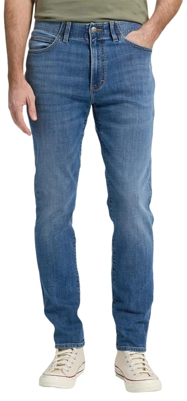 Lee Men's Slim Fit MVP Jeans, Blue Print, 32 W/30 L