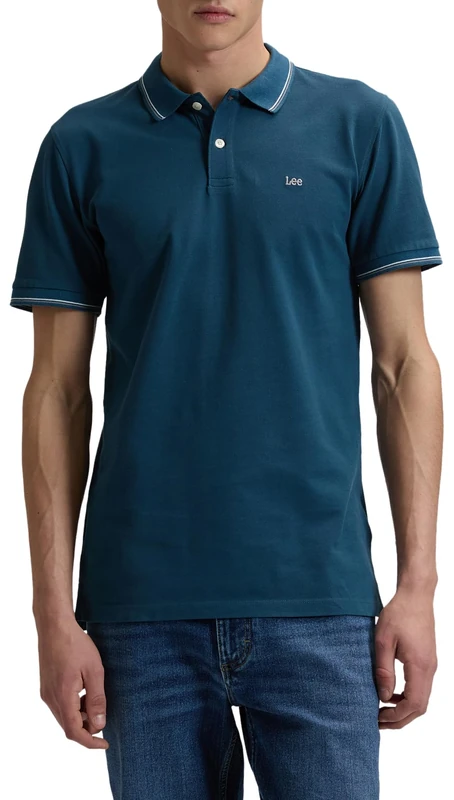 Lee Pique Polo Shirt, Orion Blue, XXL Men - Image 1
