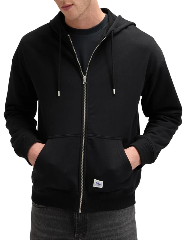 Lee Men's Workwear Full Zip Sweatshirt, Black, S