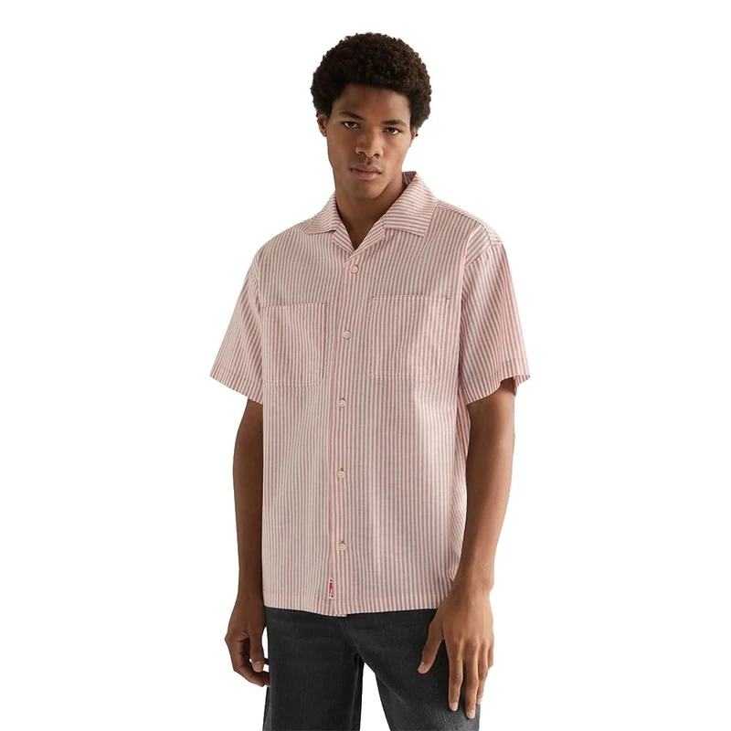 Wrangler Men's Ss Resort Shirt T, Dusty Rose, S