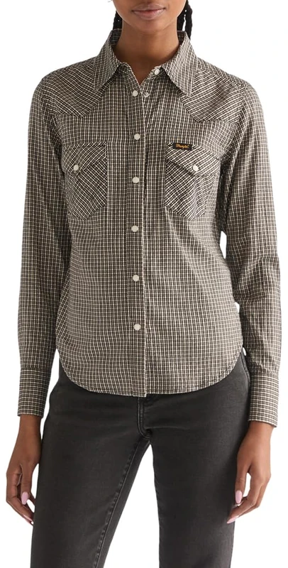 Wrangler Western Shirt, Black, M Women - Image 1