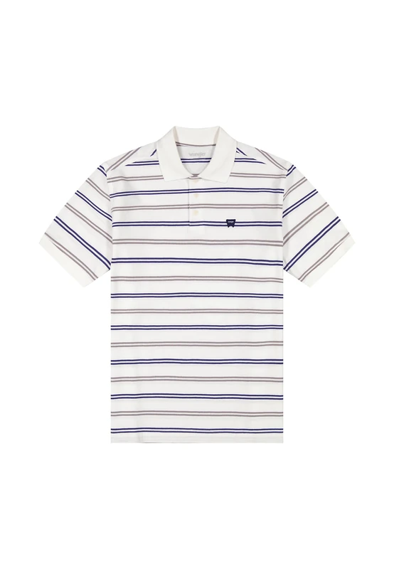 Wrangler Men's Stripe Polo Shirt, Worn White, 3XL