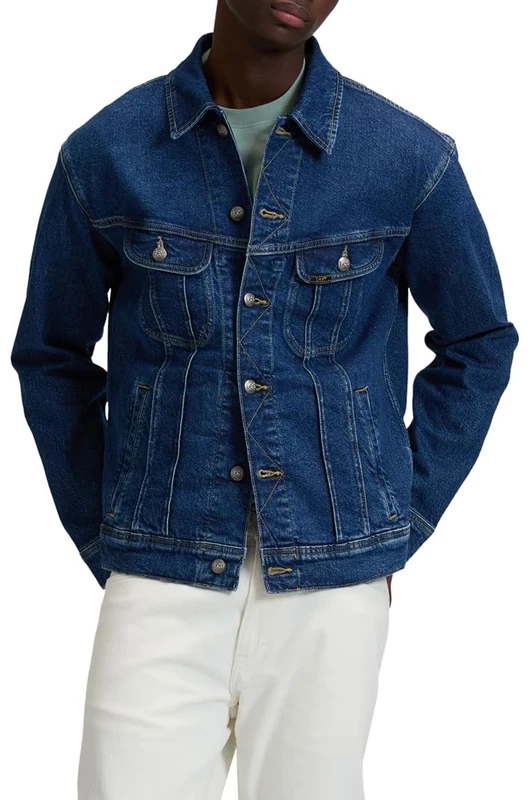 Lee Men's Relaxed Rider Jacket, Indigo Warp, S