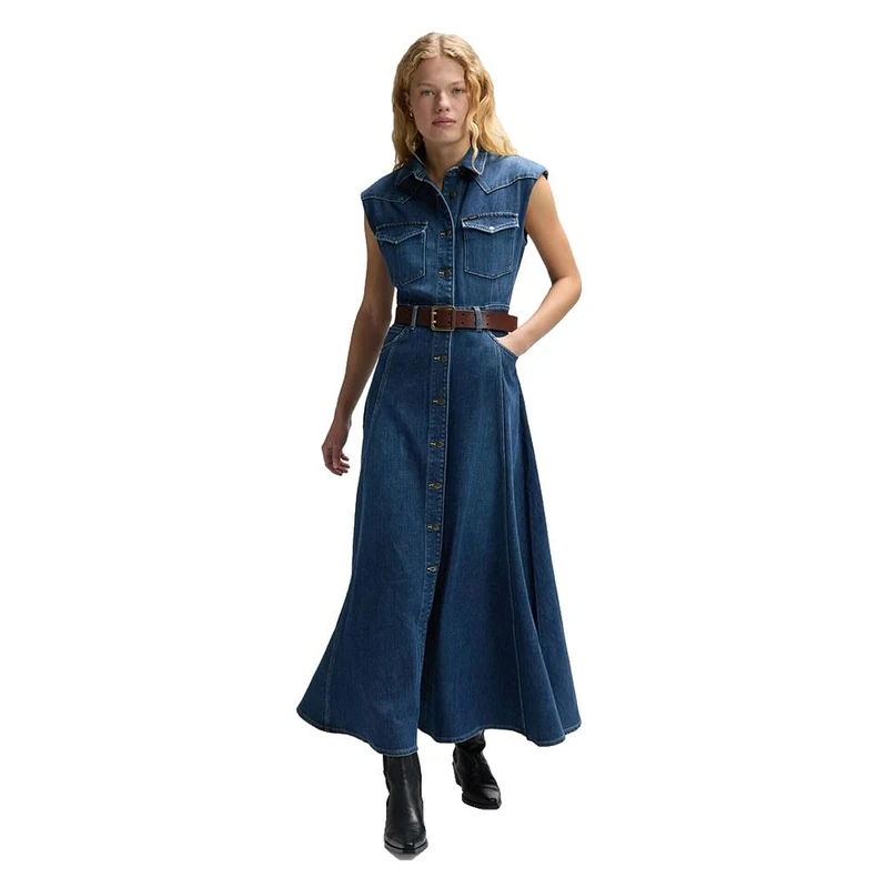 Lee Women's Maxi Western Dress Casual, Dark Magic, XL