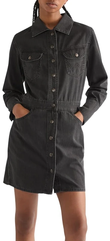Wrangler Trail Trench Dress Casual, Speedway Smoke, XL Women's