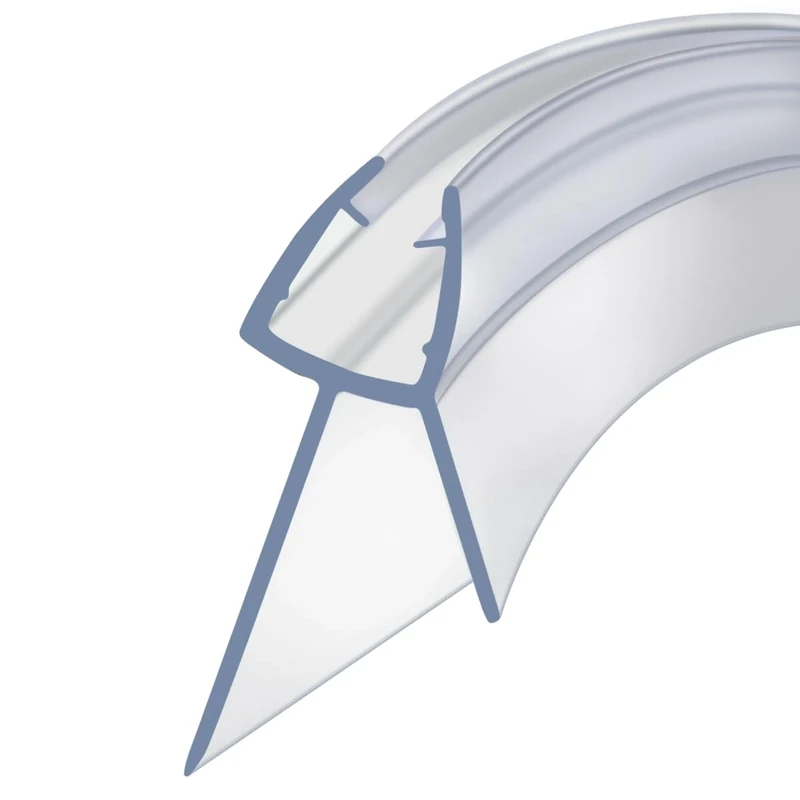 ARVO Shower Screen Seal Strip for 4–6 mm Glass | Covers Gaps Up to 20 mm | 89 cm Transparent Shower Door Seal Strip Replacement – Watertight for Curved Glass Doors