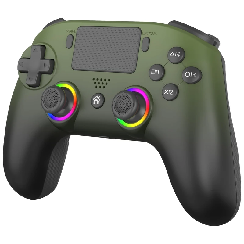 Subsonic - Wireless Controller for PS5 with Programmable Paddles and LEDs, Vibration and Touch Function - PS5 Controller Green