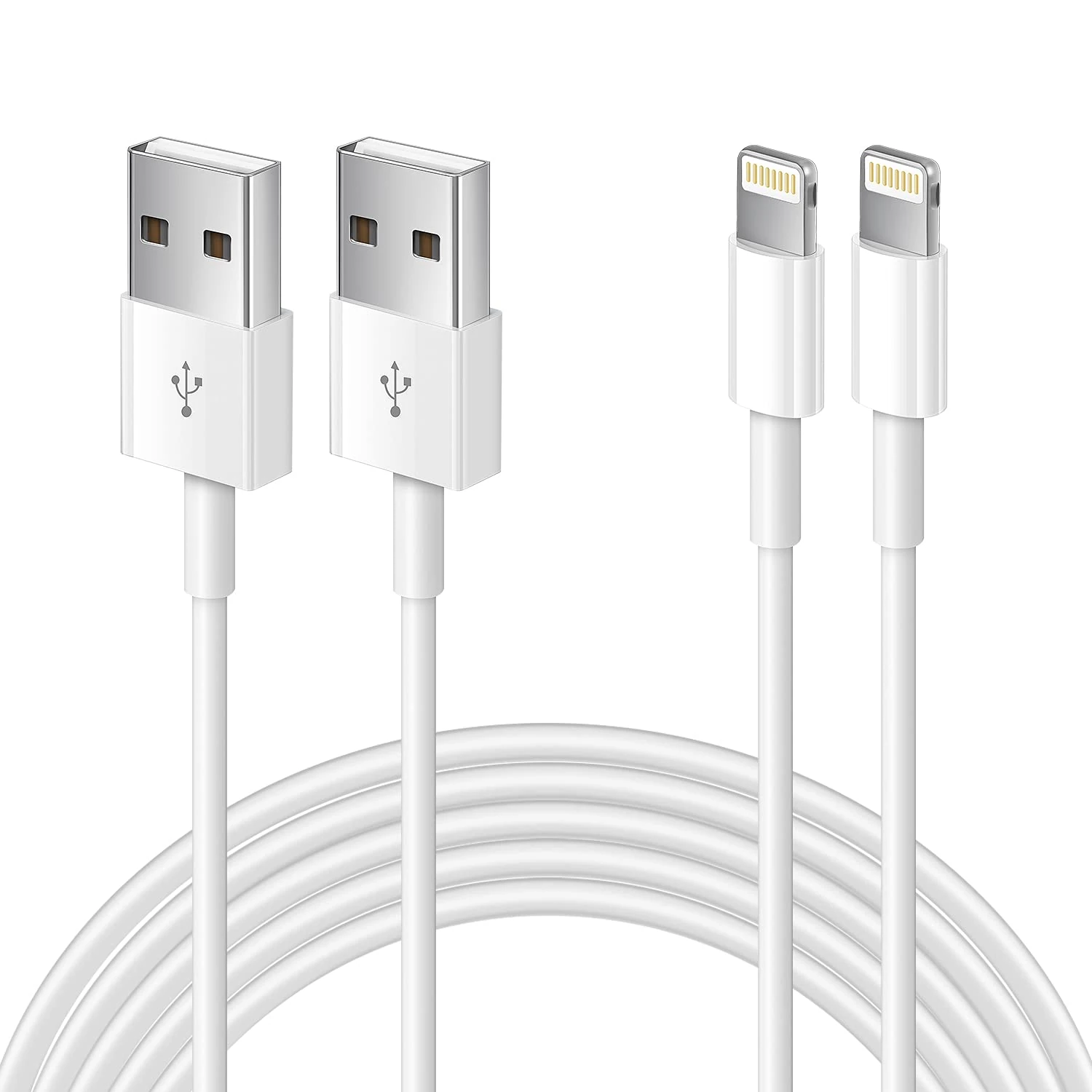 2Pack 1M iPhone Charger Cable [Apple MFi Certified] Lightning to USB Cable Lead 3 Foot, 2.4A Fast Charging Cable for iPhone 14 13 12 11 Pro Max XS XR X 8 7 6 Plus 5, iPad and iPod (3ft)