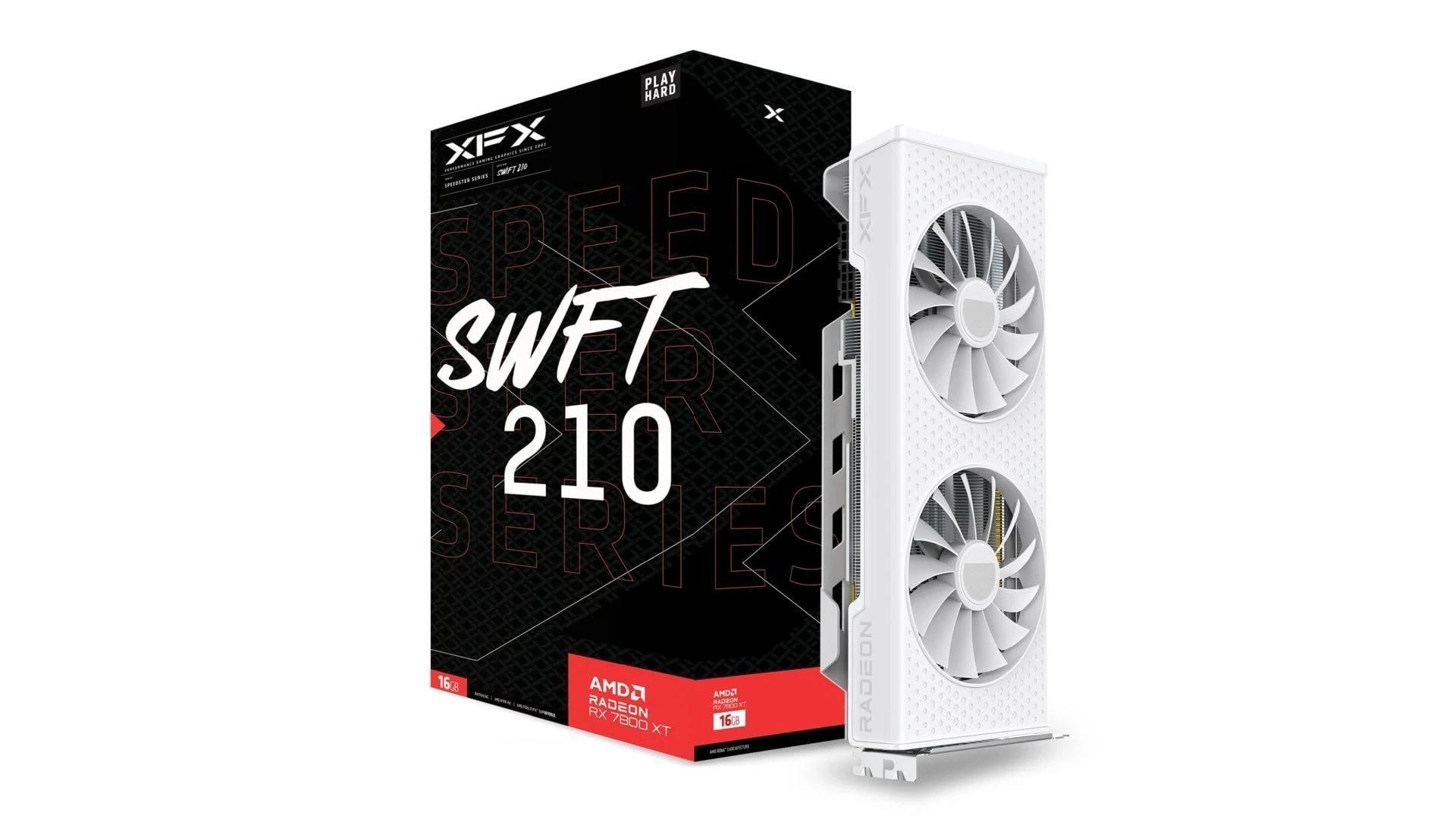 XFX Speedster SWFT210 Radeon RX 7800XT Gaming Graphics Card with 16GB GDDR6 HDMI 3xDP, AMD RDNA™ 3 (RX-78TSWFTWP)