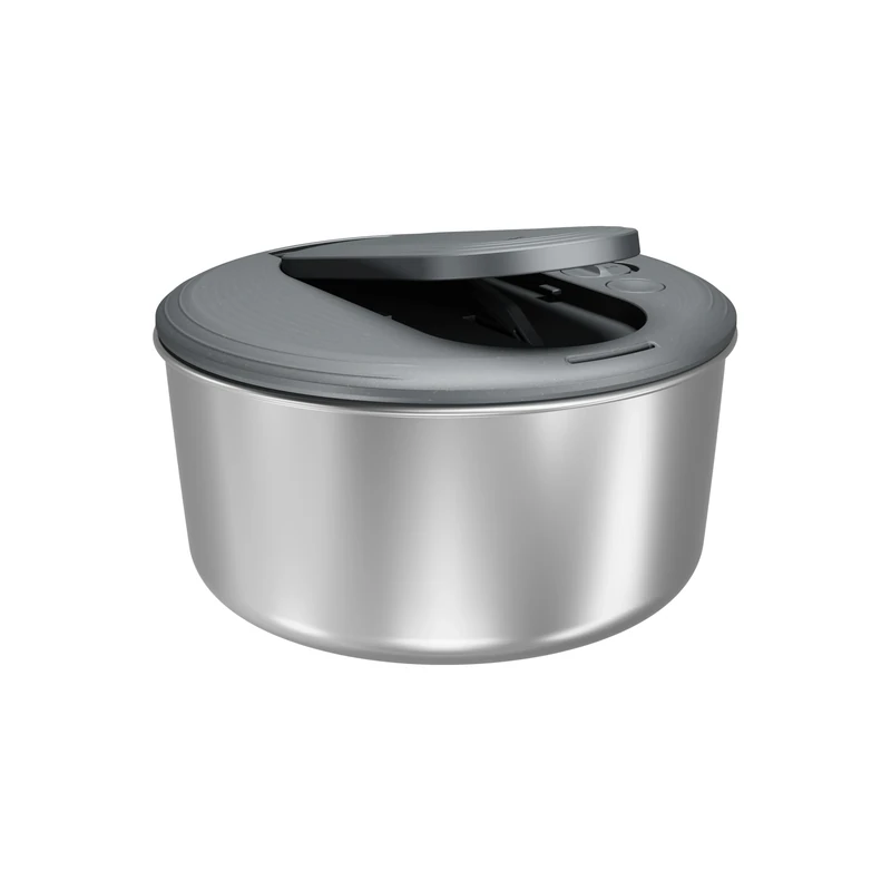 Zyliss Swift Dry Salad Spinner Stainless Steel Small, 3.5L, Non-Slip Base, Serving Bowl, AquaVent™ Technology, One Handed Pump, Brake System, Easy to Clean