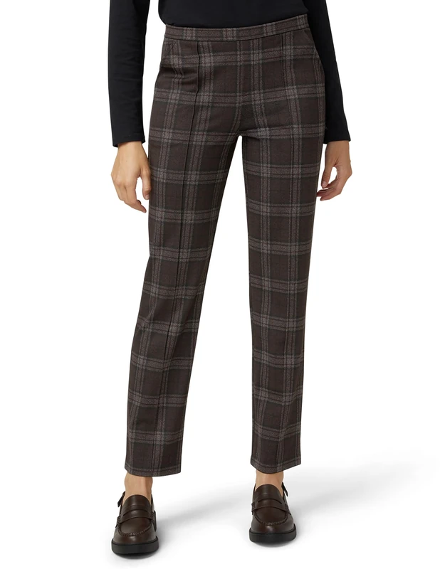 HUE Womens Pull on Ponte Trouser Leggings, New Brown Plaid, M