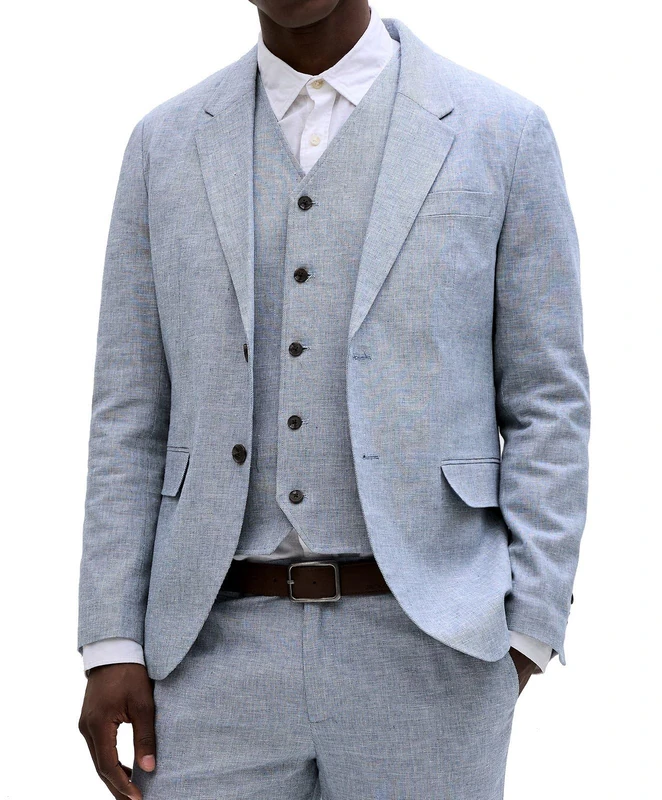 JACK & JONES Jprmartin Summer BLZ Linen Blend No06 Sn Faded Denim