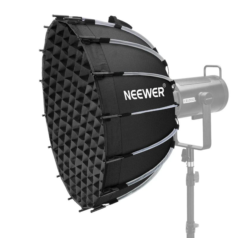 NEEWER Parabolic Softbox Kit, 23.6" Bowens Mount Soft Box with Light Diffusers for Studio Photography Video Recording Streaming Lighting Compatible with Aputure 120d Compatible with Godox SL60w, NS71P