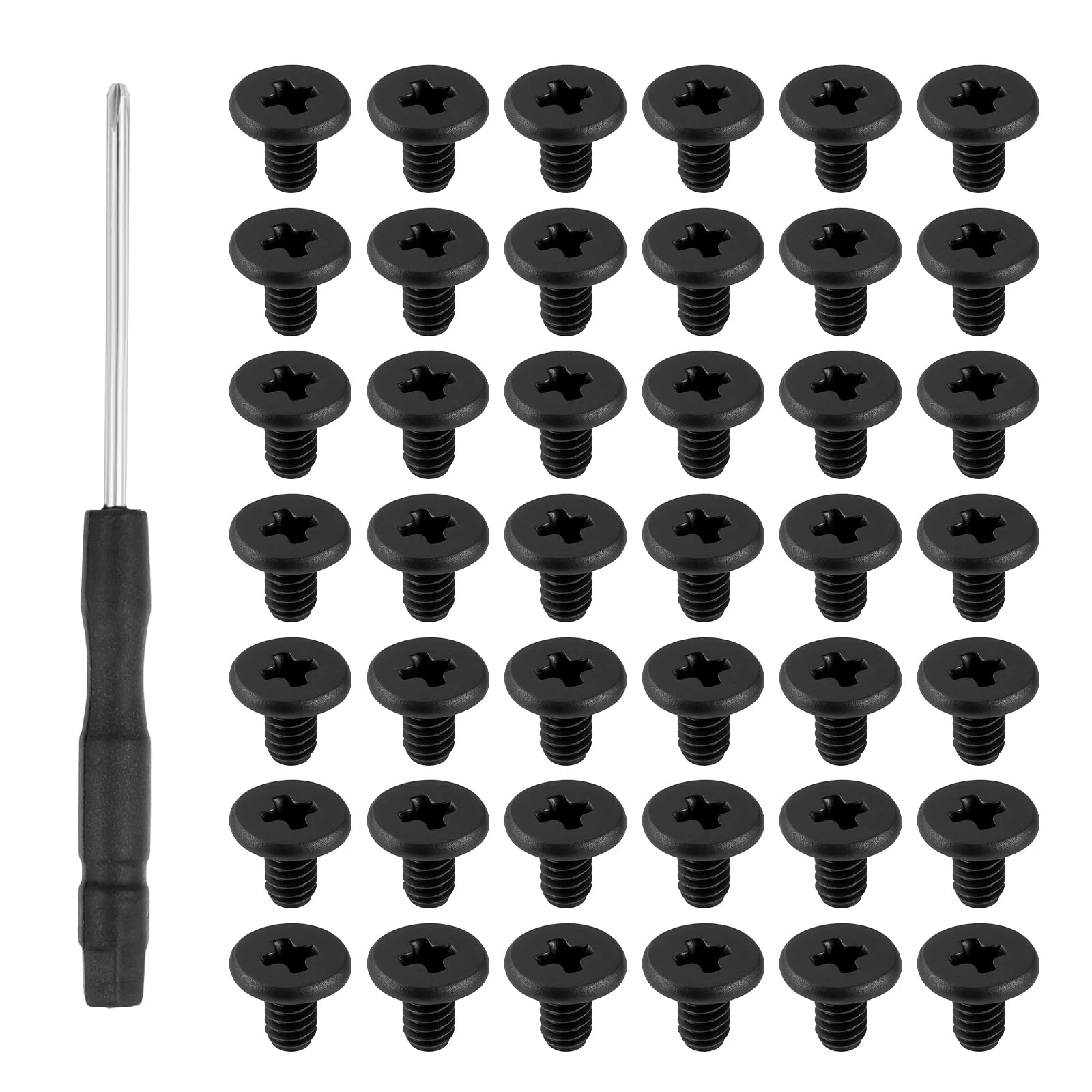 50 PCS M.2 SSD Mounting Screws Kit, PCIE Nvme M2 X 3 MM Replacement Phillips Flat Head Screw M.2 SSD Mountings Screws with Screwdriver, M2Screw for Laptop Nvme SSD-Mounting, Black