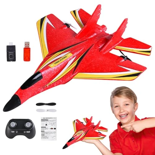 Rc Kids Planes - Led Colorful Light Aircraft, Waterproof Flying Toy Glider | Double Engine Remote Control Airplane, Educational Outdoor Aviation Toy for Beginners Boys Girls Children Playground Yard