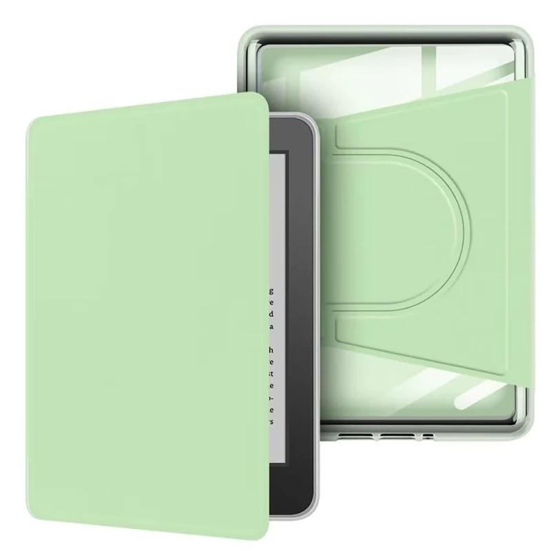 360° Rotating Magnetic Detachable Case with Stand & Auto Wake/Sleep for Kindle 11/12th Generation 6" (2024/2022 Release) - Clear Back Cover, MachaGreen