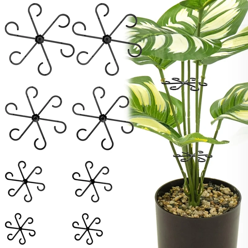 Bafiwu Pack of 4 Plant Support Shrub Holder, Plant Stem Holder, Plant Support Gripper, Plant Clips for Monstera Trellis and Alocasia, Tomatoes Hydrangeas (4)
