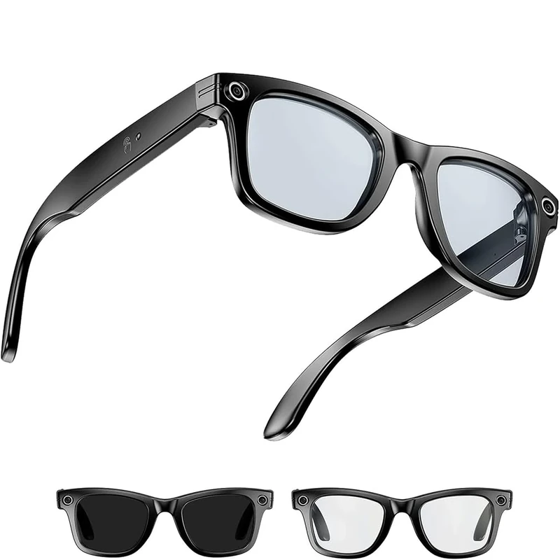 Cyanvue Ai Smart Glasses, 8mp Camera Glasses with Music & Call Features, Smart Audio Glasses with Bluetooth Speaker, Camera Glasses, Bluetooth 5.3 Audio Glasses, Polarized Sunglasses For Men Women (A)