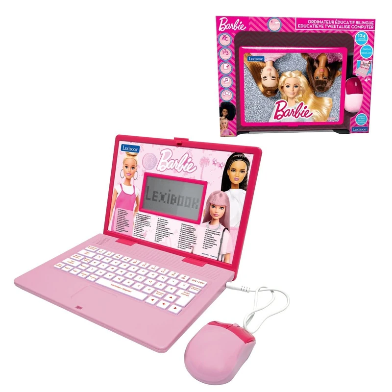 Lexibook, Barbie, Bilingual educational laptop Barbie – 124 activities French/Dutch, JC598BBi10