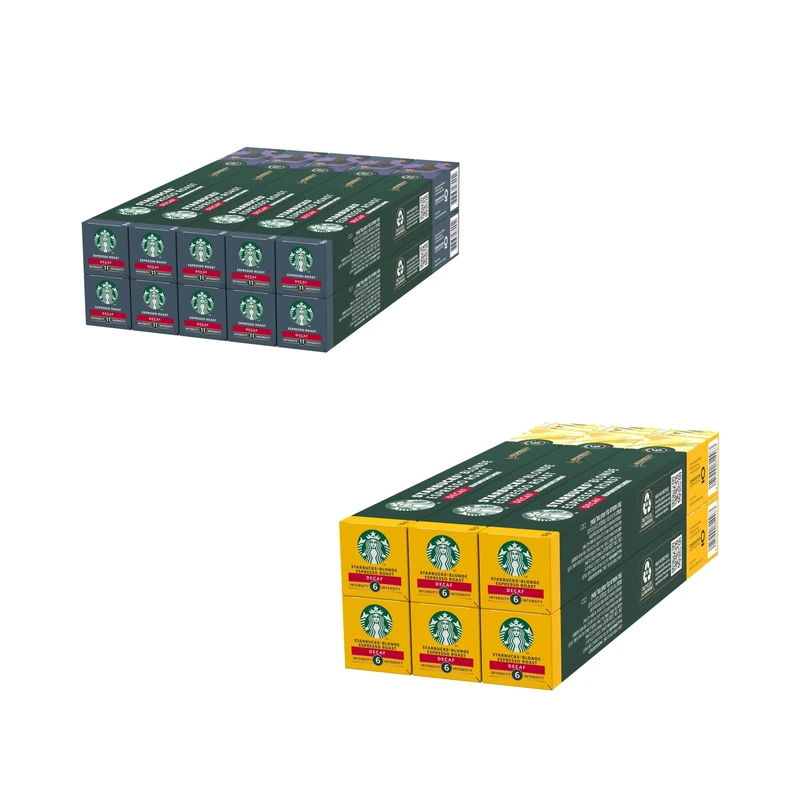 STARBUCKS by Nespresso Decaf Coffee Bundle, Espresso Roast and Blonde Espresso Roast, 100 + 60 Capsules (160 Capsules) - Image 1