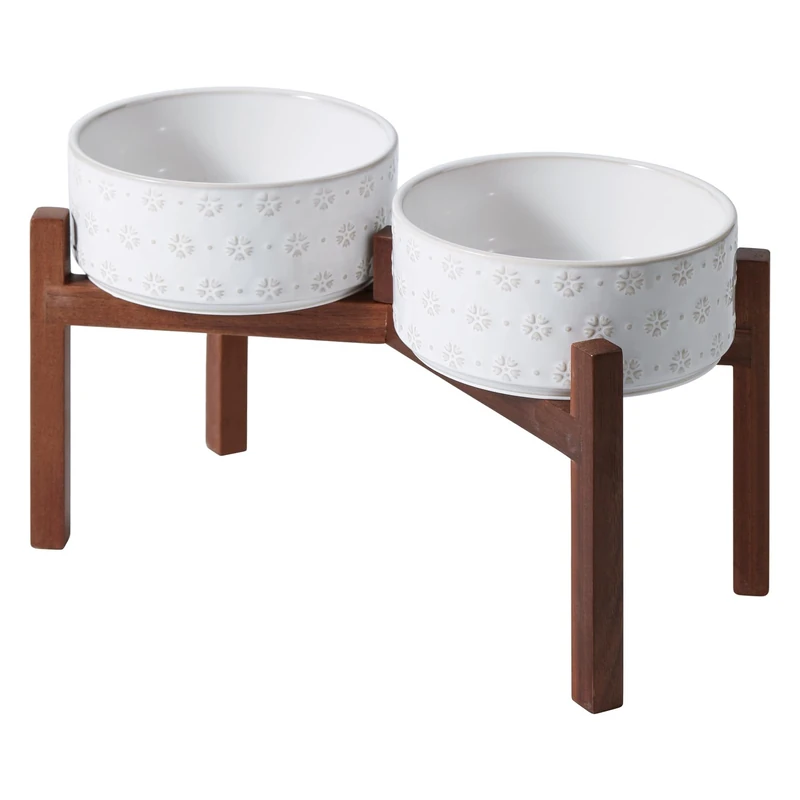 Havniva Elevated Dog Bowls, Ceramic Raised Dog Bowl with Stand