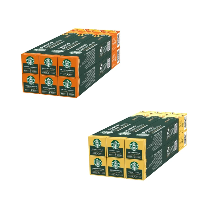 STARBUCKS by Nespresso Flavour Bundle, Caramel and Vanilla, 2 x 60 capsules